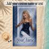 Beach TowelAyliva Custom Name Text Personalized Soft Towel for Beach Pool Indoor Home Decor Gift