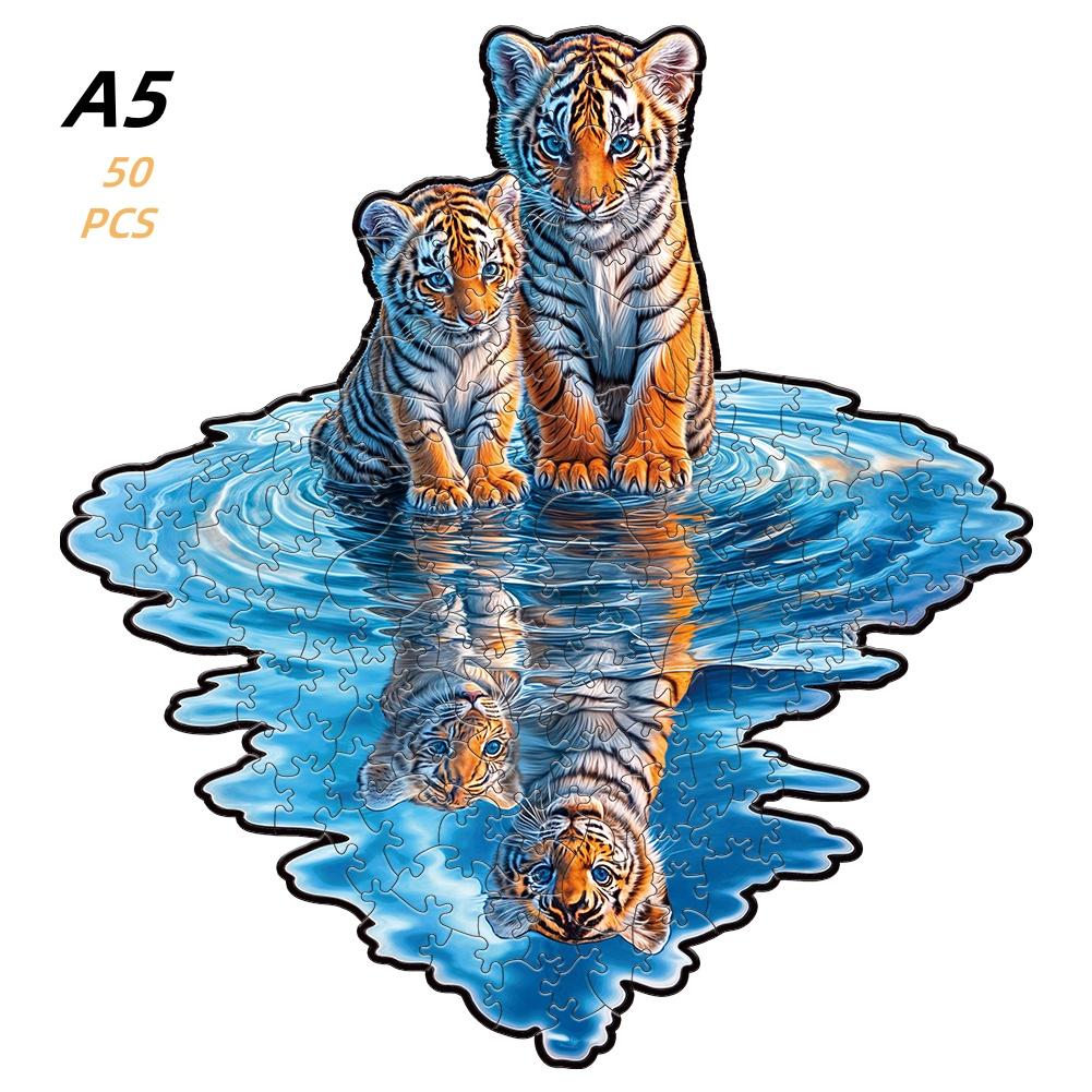Non-Toxic Cat Tiger Wooden Jigsaw Puzzle For Adults Games Holiday Gift Home Decor Scenery Wooden Art Puzzles Children'S Puzzle Toys