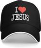I Love Jesus Christian Baseball Cap Polyester Adjustable Trucker Hat for Adults