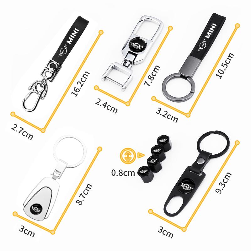 1Pcs Leather Key Chain Car Keyring Pendant Keychain Decor Styling For MINI Cooper Fridge One S F56 R57 R58 R60 JCW Countryman Clubman