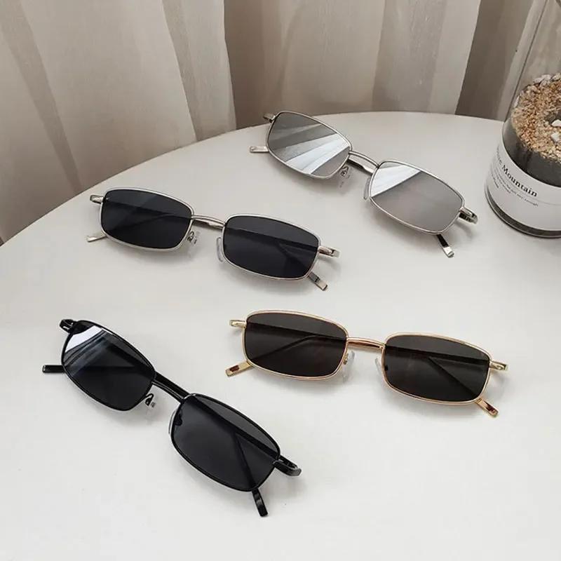 Small Rectangle Sunglasses Men Women Vintage Square Driving Sun Glasses Luxury Brand Metal Frame Eyewear Fashion