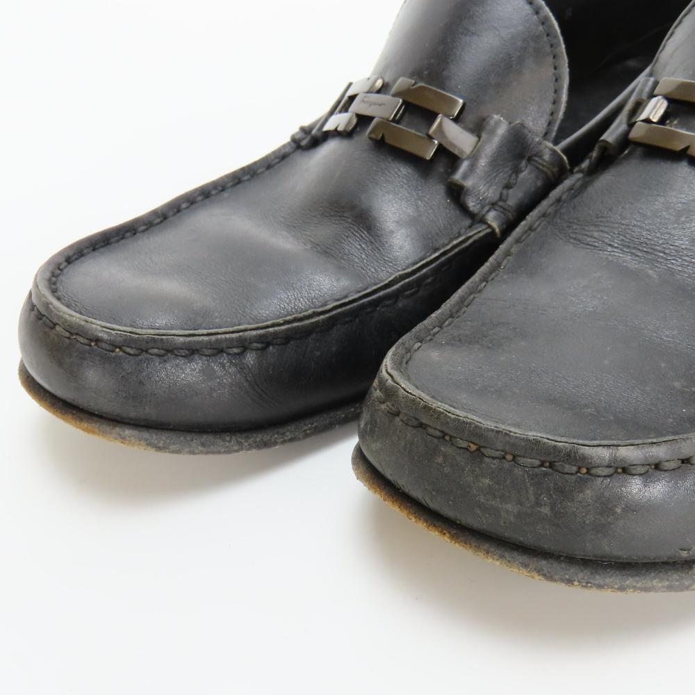 Pantofi mocasini Salvatore Ferragamo folosiți mărimea 8EE piele negri 10.2"