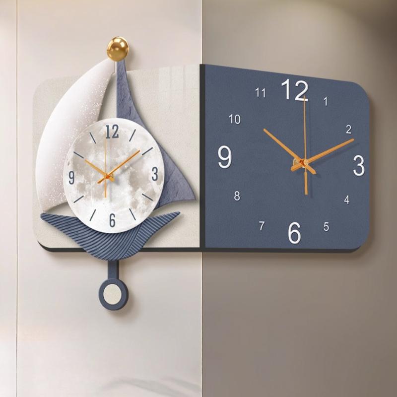 Double Sided Corner Wall Clock Living Room Decoration Clock Mural Watch LED Design Digital Silent Wall Clock Home Decor Gift