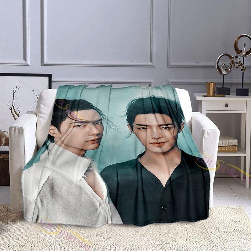 Die ungezähmte Xiao Zhan Wang Yi Bo Serie Muster Flanelldecken Bettlaken Sofaüberwurf Tagesdecke Siesta Freizeitbezüge Steppdecke