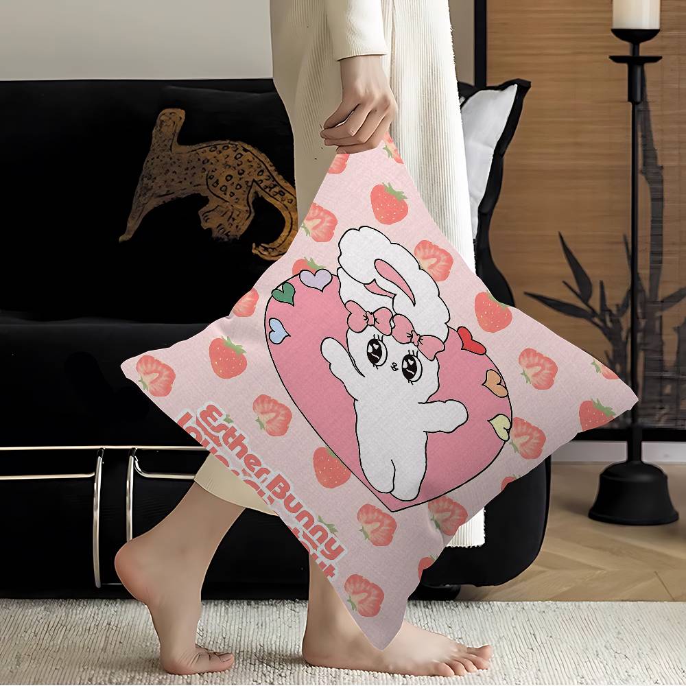Cute Esther Bunny Pillow Anime Pillow Sofa Bed Head Pillow Cover Cushion Cover 45X45 Cm Fashion