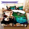Saviour Potter Muster Bettwäsche Steppdecke Set Bettbezug Kissenbezug Heimdekoration Geschenk (1 Bettbezug + 2 Kissenbezüge, ohne Füllung)