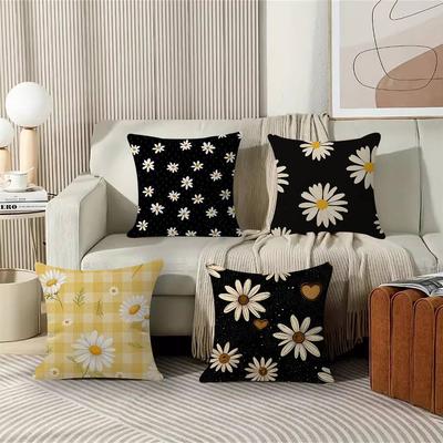 Summer Daisy Flower Pillow Cushion Cover Pillowcase Living Room Sofa Home Decor Customized