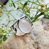 Rose Quartz Gemstone 925 Sterling Silver Plated Adjustable Ring Jewelry NST-J2H10166