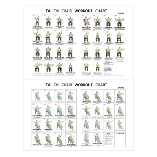 Tai Chi Chair Workout Chart for Seniors 30 Day Structured Exercise Plan with Seated Tai Chi And Walking Exercises for Balance Flexibility And Mobility