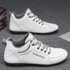 Fashion Men's Vulcanized Walking Shoes 2025 Spring New Fashion Trend Casual Work Leather Shoes Man Fashion Lace-up Non-slip Sneakers
