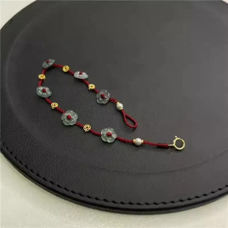 Versatile Handmade Weaving Coin Red Rope Bracelet for Women and Men Simple Couple's Hand Rope Gift Accessories