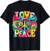 Hippie Peace Sign Love Tie Dye Graphic Tee Unisex Cotton Top