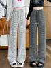 Women's Striped High-Waisted Wide-Leg Pants, Spring/Summer 2026, Slimming, Plus Size, Casual Straight-Leg Style.