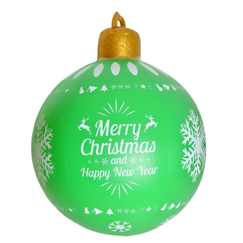 60CM Christmas Inflatable Ball Decorated Ball PVC Giant Big Large Balls Xmas Tree Decorations Toy Ball Without Light Ornament