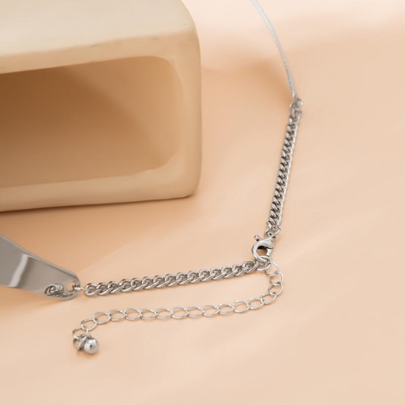 Collana da Donna Stile Punk Hiphop Torques in Filo Metallico Esagerato Choker Catena Larga Liscia Gioiello per il Collo Oro/Argento