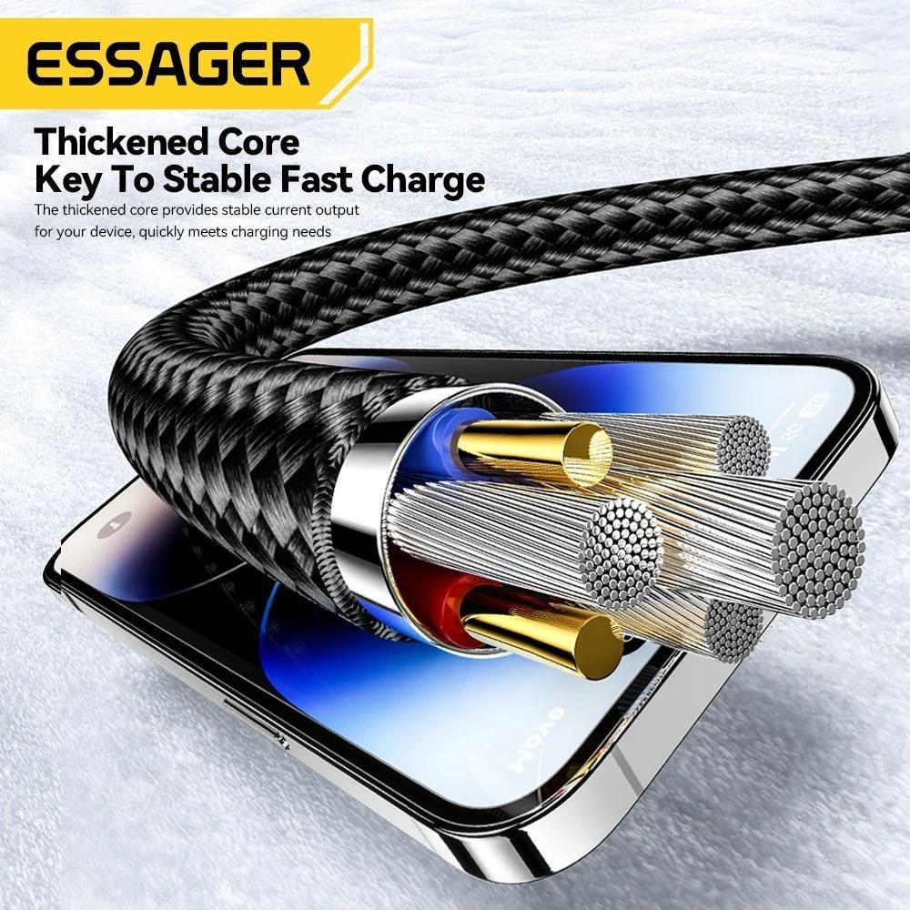 Essager 4 In 1 USB Cable Type C 65W PD Fast Charging Wire Type C To Type C Cable for IPhone 15 14 13 Pro Max IPad HUAWEI Xiaomi