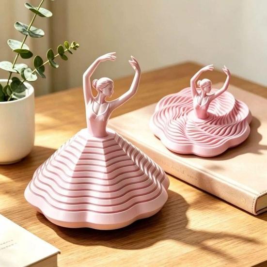 3D Printed Spinning Ballerina Fidget Toy Ballet Dancer Spinner Spiral Sensory Toy for Stress Relief Home Office Desktop Decoration