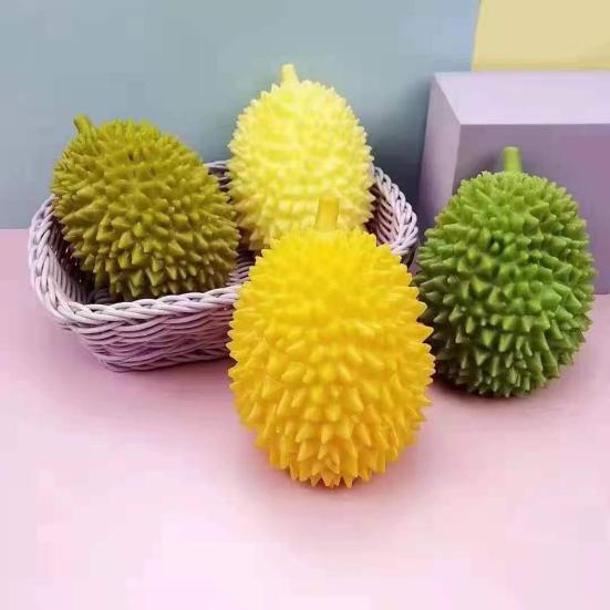 Realistic Durian Squeeze Toy Unbreakable Soft Fidget for Stress Relief Cute Fruit-Shaped Decompression Gadget for Kids