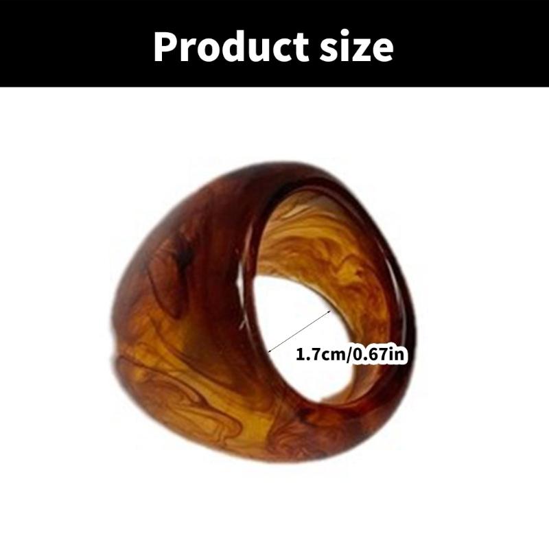 Chic Coffee Tone Resin Rings Versatile Brown Resin Ring Ideal For Commuting Leisure Event And Travel Adventures