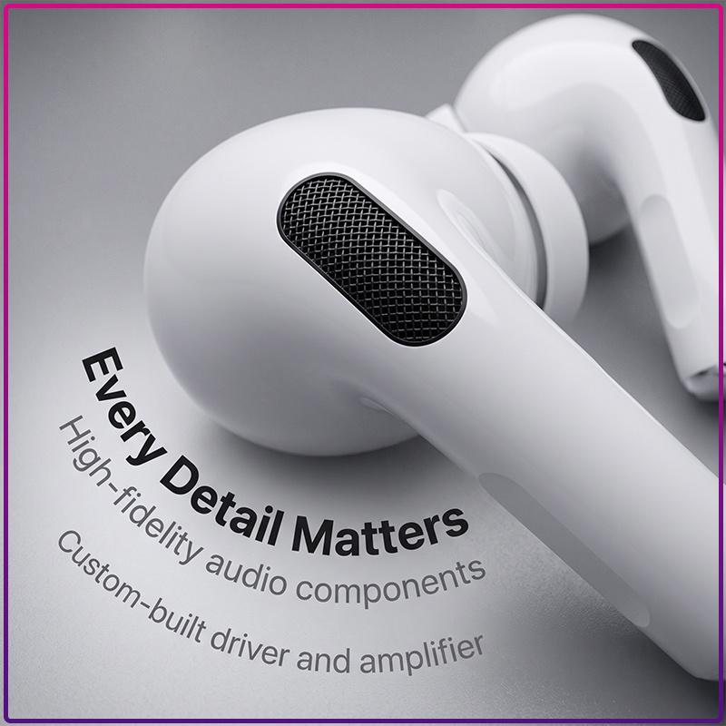 Universal Bluetooth Wireless Headset AirPods Pro Powerful Noise Cancellation Immersive Surround Sound USB-C Charging All Devices Compatible