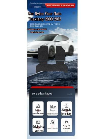 Custom Nylon Floor and Trunk Mats for Yue Xiang 2009-2012 (LHD/RHD)