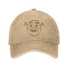 Shreks Big Face Outline Baseball Cap Classic Distressed Denim  Snapback Cap Unisex Outdoor Summer Adjustable Hats Cap