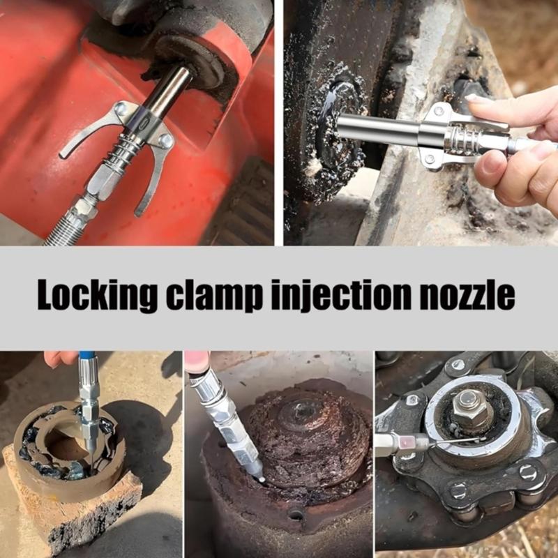 Metal Grease Nozzle Adapter Fast Release Mechanism Ergonomic Handle For Efficient Lubrication In Industrial Applications