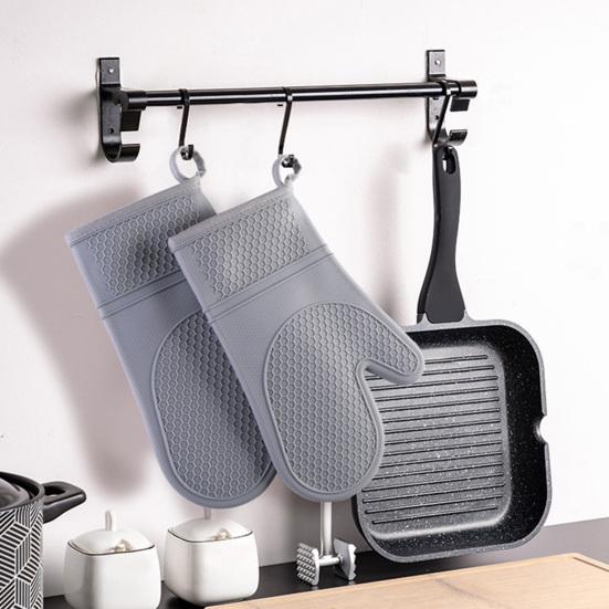 Oven Mitts And Pot Holders Set Heat Resistant Kitchen Gloves with Non-Slip Silicone Surface Extra Long Oven Mitts And Potholders for Cooking Baking