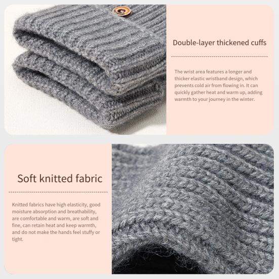 Winter Gebreide Vingerloze Handschoenen Gebreide Convertible Wanten met Klep Heren Dames Warme Wanten voor Typen Autorijden Kousvullers Cadeaus