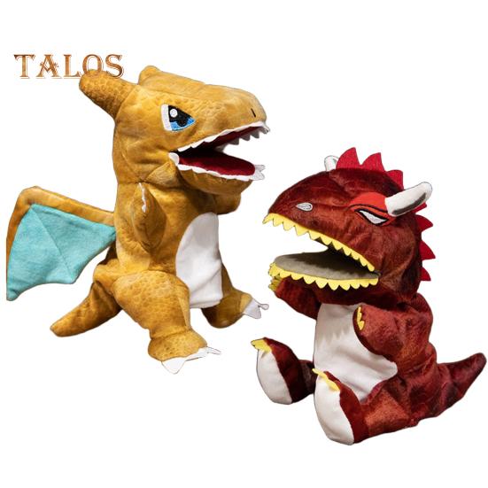Interactive Dinosaur Hand Puppet Interactive Moving Mouth Plush Toy Educational Storytelling Prop for Kids