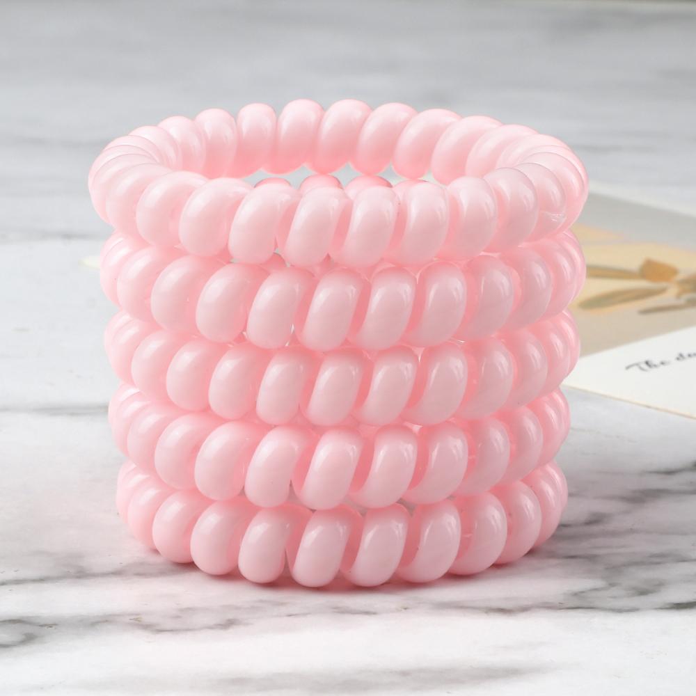 5Pcs/set Elastic Candy Colors Telephone Wire Simple Women Hair Bands  Hair Rope For Children Girls Scrunchies Headband Gum Gifts