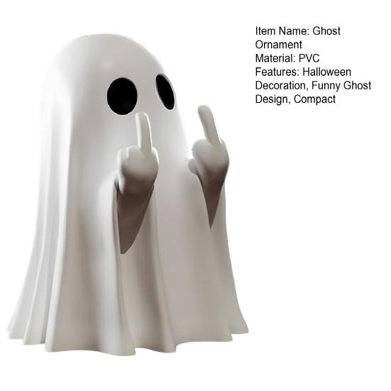 Halloween Ghost Figurine Funny Middle Finger Ghost Statue Sassy Ghost Ornament for Home Office Desk Shelf Mantel Decoration
