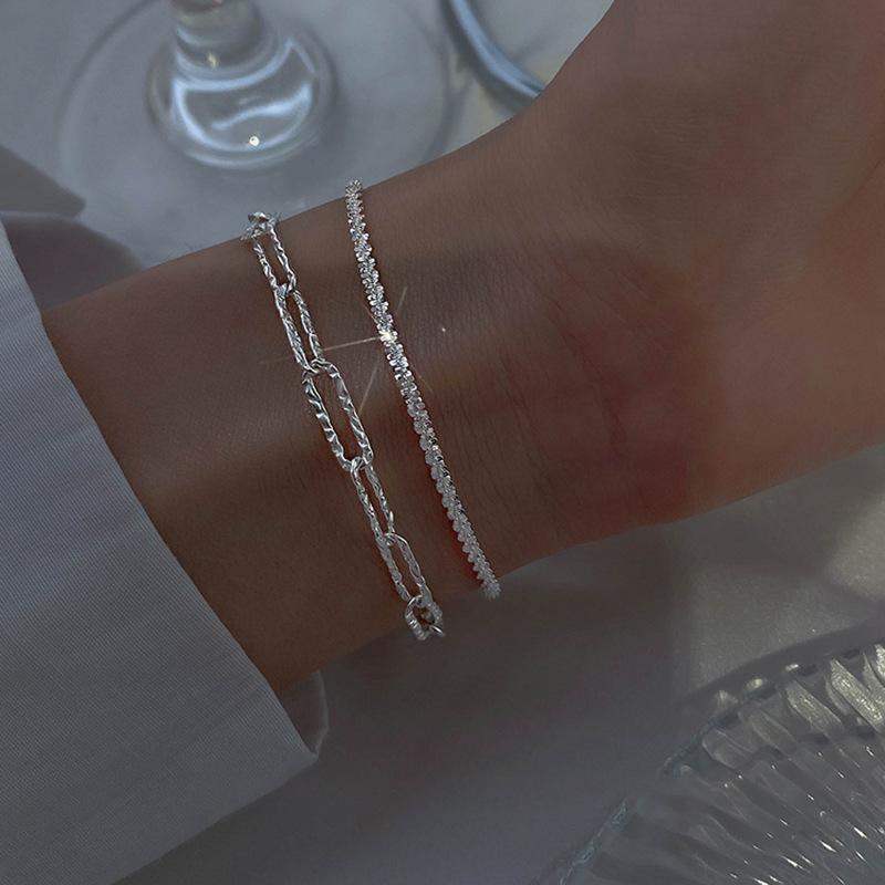 2026 New Silver Colour Sparkling Gypsophila Bracelet for Women Exquisite Simple Adjustable Chain Bracelet Wedding Jewelry Party
