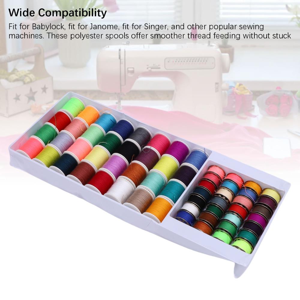 60pcs Multi Color Sewing Thread Kit Polyester Thread Mini Bobbins For Hand & Machine Sewing