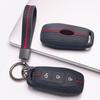 Silicone Key Cover with Keychain for Ford 3 Button Smart Key, Fits Ford Focus Mondeo Kuga Escape MK4 Mustang Against Non-Slip Honeycomb Grip