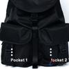 HAHARCHIVE 2-Pocket Cargo Black Daily Unisex Travel Backpack for Students, Laptop Bag for Professionals