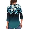 Womens T Shirts 3/4 Sleeve Shirts Color Pullover Summer Spring Tops Blouses