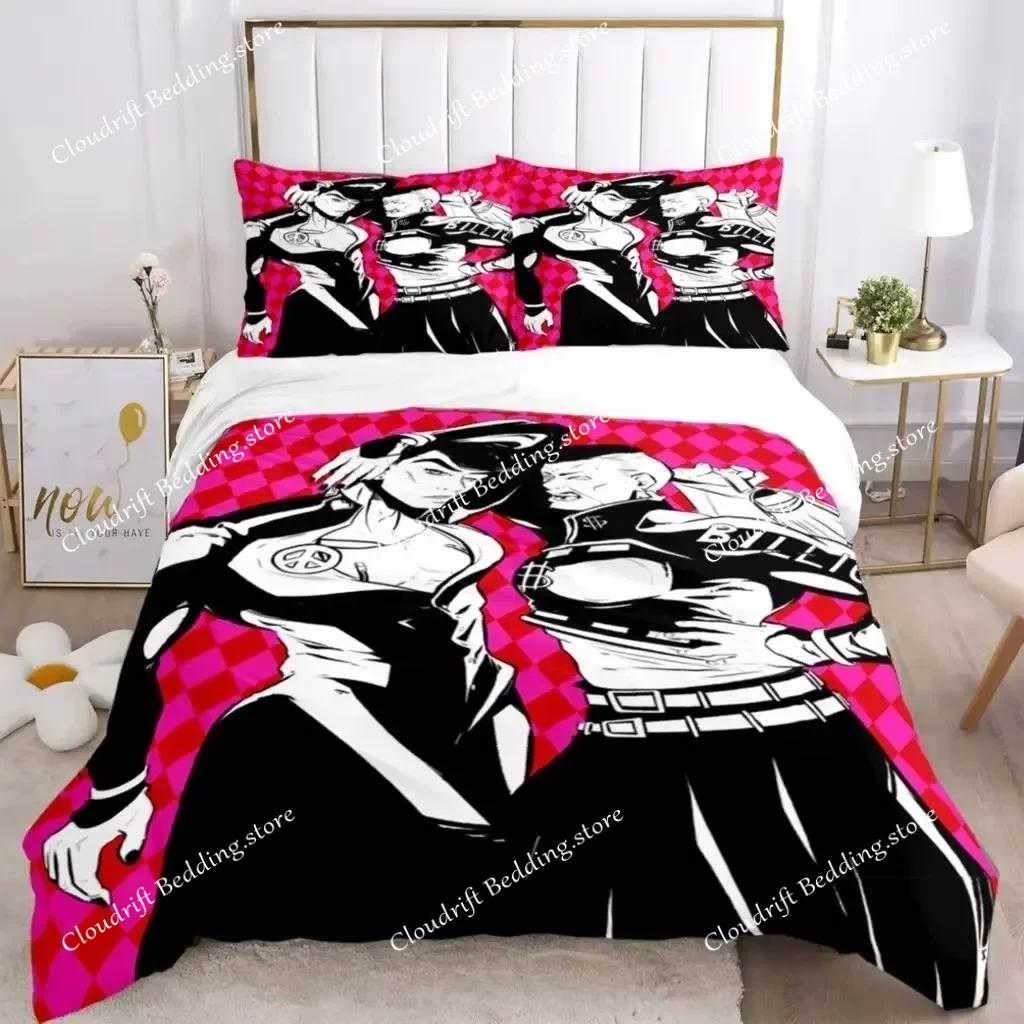JOJO Anime Print Three Piece Bedding Set Fashion Article Boys Or Adults For Beds Quilt Covers Pillowcases Bedding Set Gift026