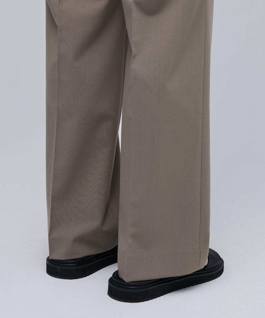 MUSINSA STANDARD [Cooltandard] Real Wide Hidden Elastic Waist Slacks [Dusty Beige]