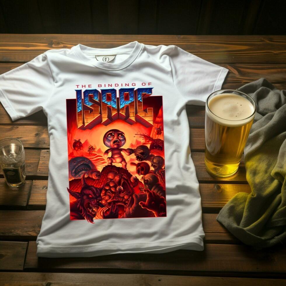 Tricou Unisex Binding of Isaac cu Referințe la Iconografia Jocului Video Indie Tricou Unisex