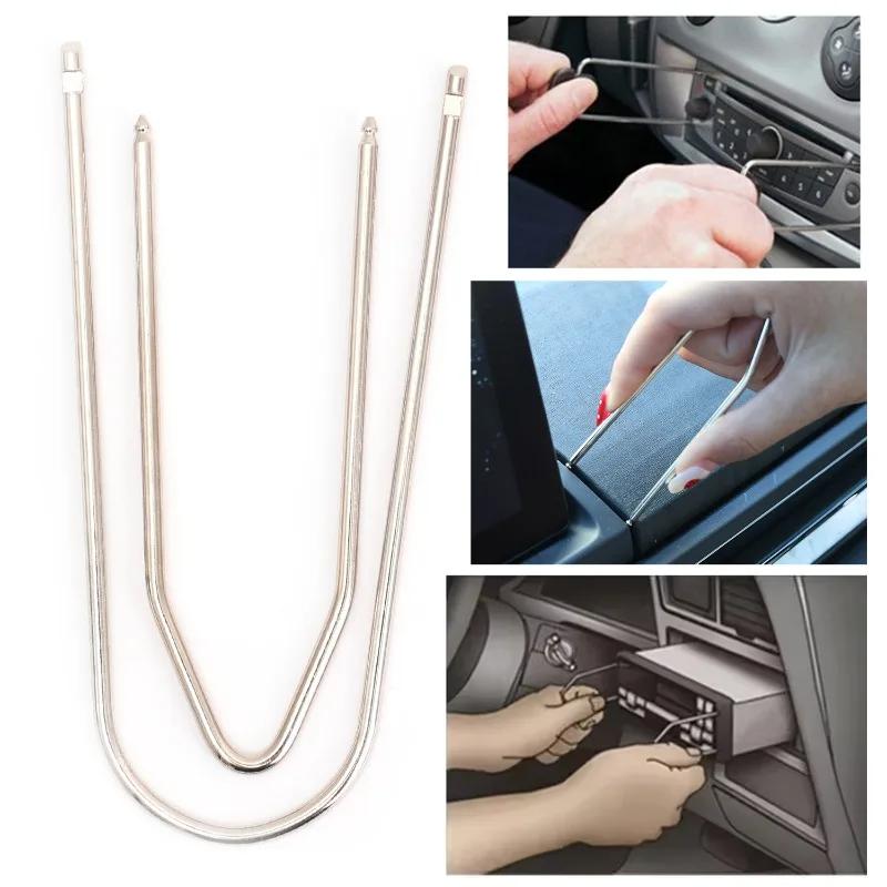 2/4 Adet Oto Radyo Stereo Sökme Takma Anahtar Kiti Araba Stereo Anahtar Sökme Aleti CD Çalar Sökme Aleti Seti Araba Aksesuarları
