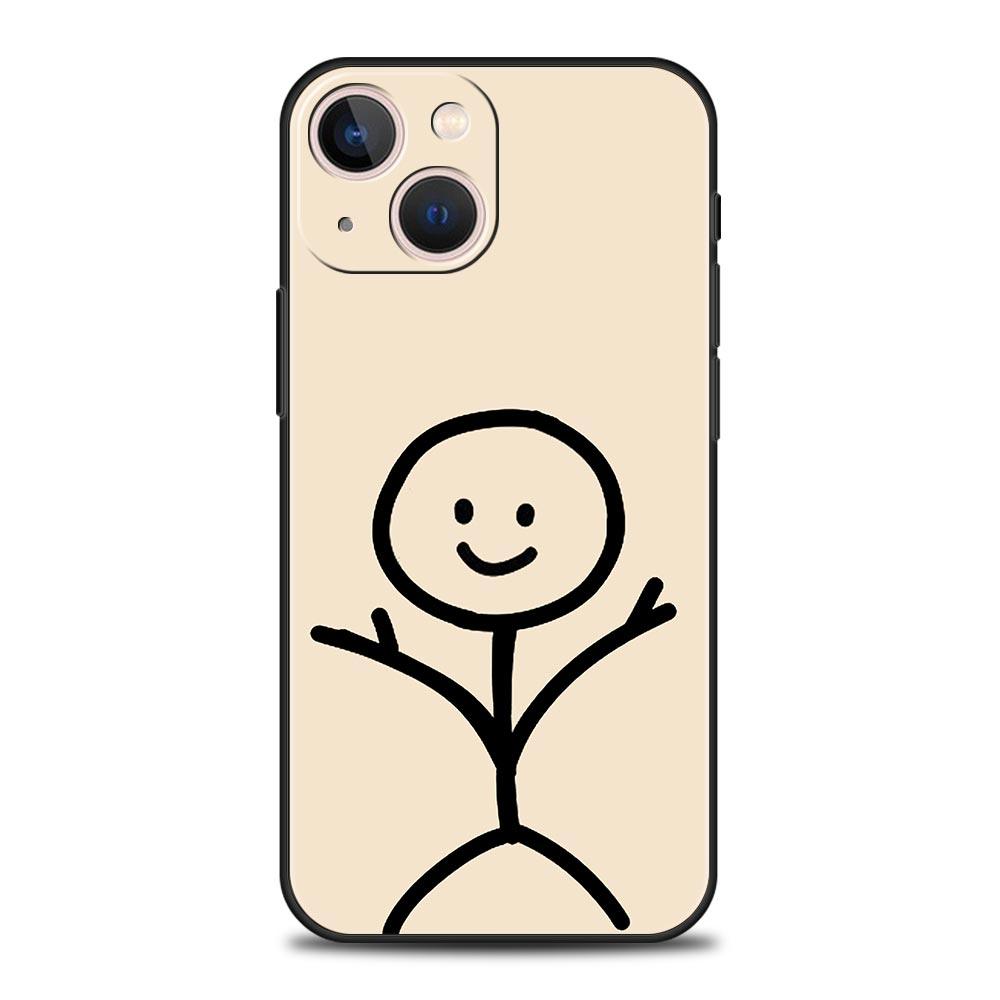 Cartoon Matchman Für iPhone 11 12 13 15 14 Pro Max Telefon Fall X XR XS 7 8 Plus SE 2020 luxus Schwarz Weiche Silikon Abdeckung Funda