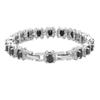 Prachtige damesarmband Estele met rhodium plating, CZ en zwarte stenen