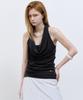 Nigaennikol Layerd Drape Halter Top_Black