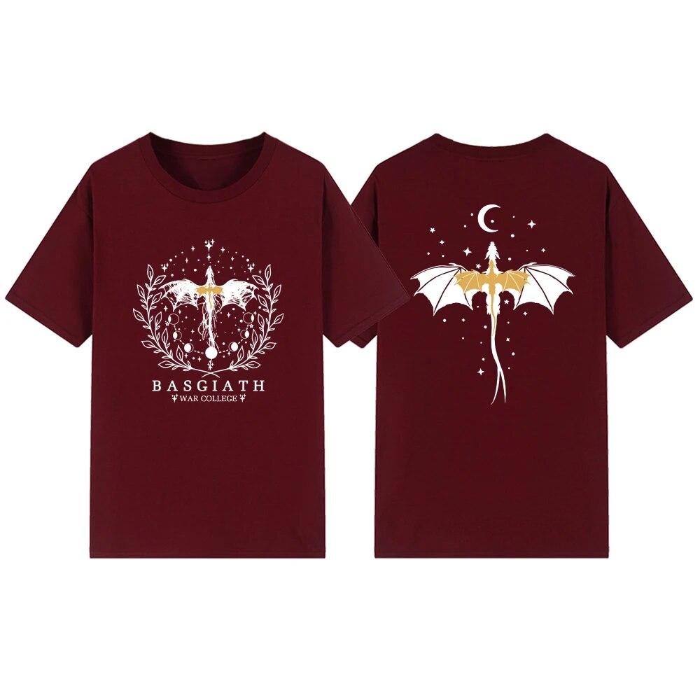 Basgiath War College Doppelseitiges T-Shirt Fourth Wing Shirt Violet Sorrengail T-Shirt Damen T-Shirts Kurzarm Top Bookish T-Shirt