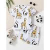 Directional Hot Selling Summer Boys Cool Dinosaur with Stars Printed Short-Sleeved Shorts Suit Abstract Style