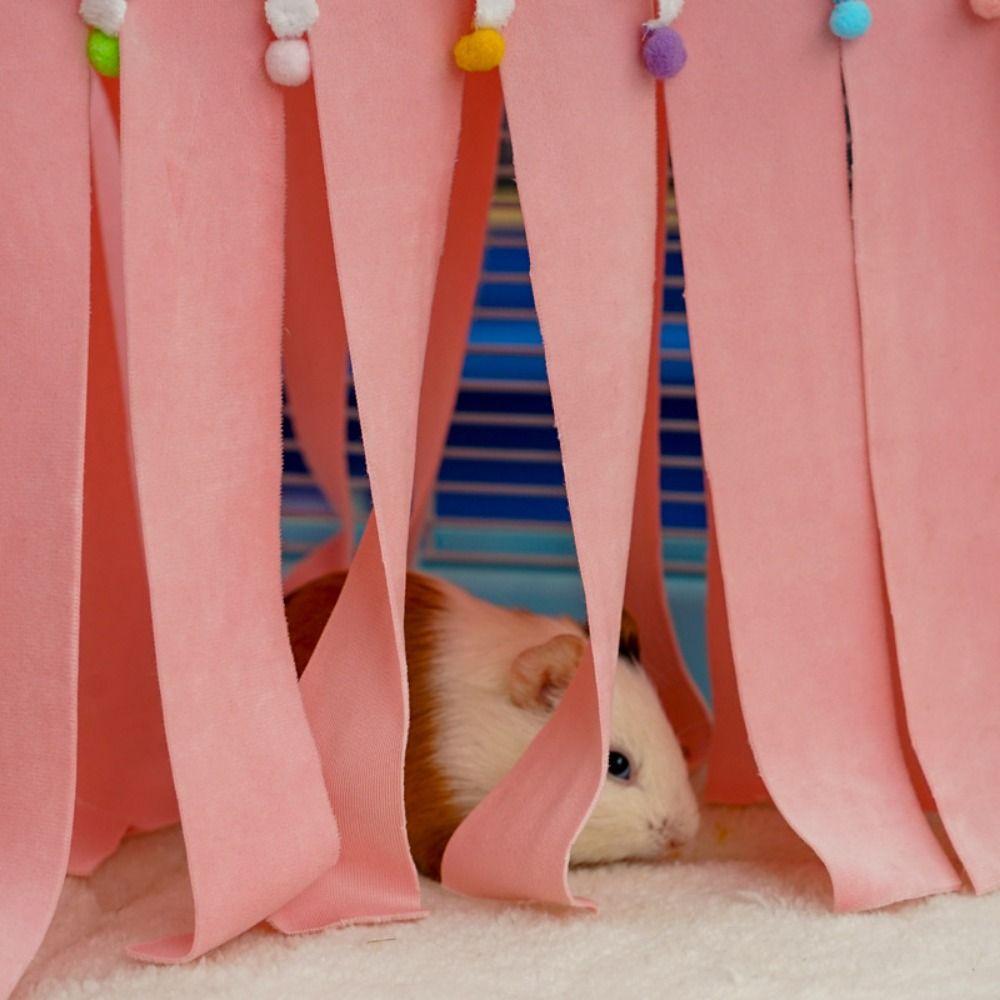 Comfortable Hamster Tent Nest Triangle Hamster Corner Nest Tassel Strip Pet Tent Home