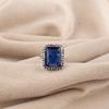 Blauer Saphir Edelstein 925 Sterling Silber Handgefertigter Schmuck Partyring, September Geburtsstein Schmuck, Jubiläumsgeschenk für Sie RR-74-3