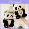 Peluche Panda avec Motifs Feuille et Bonheur pour Cadeau d'Enfant et Collectionneurs