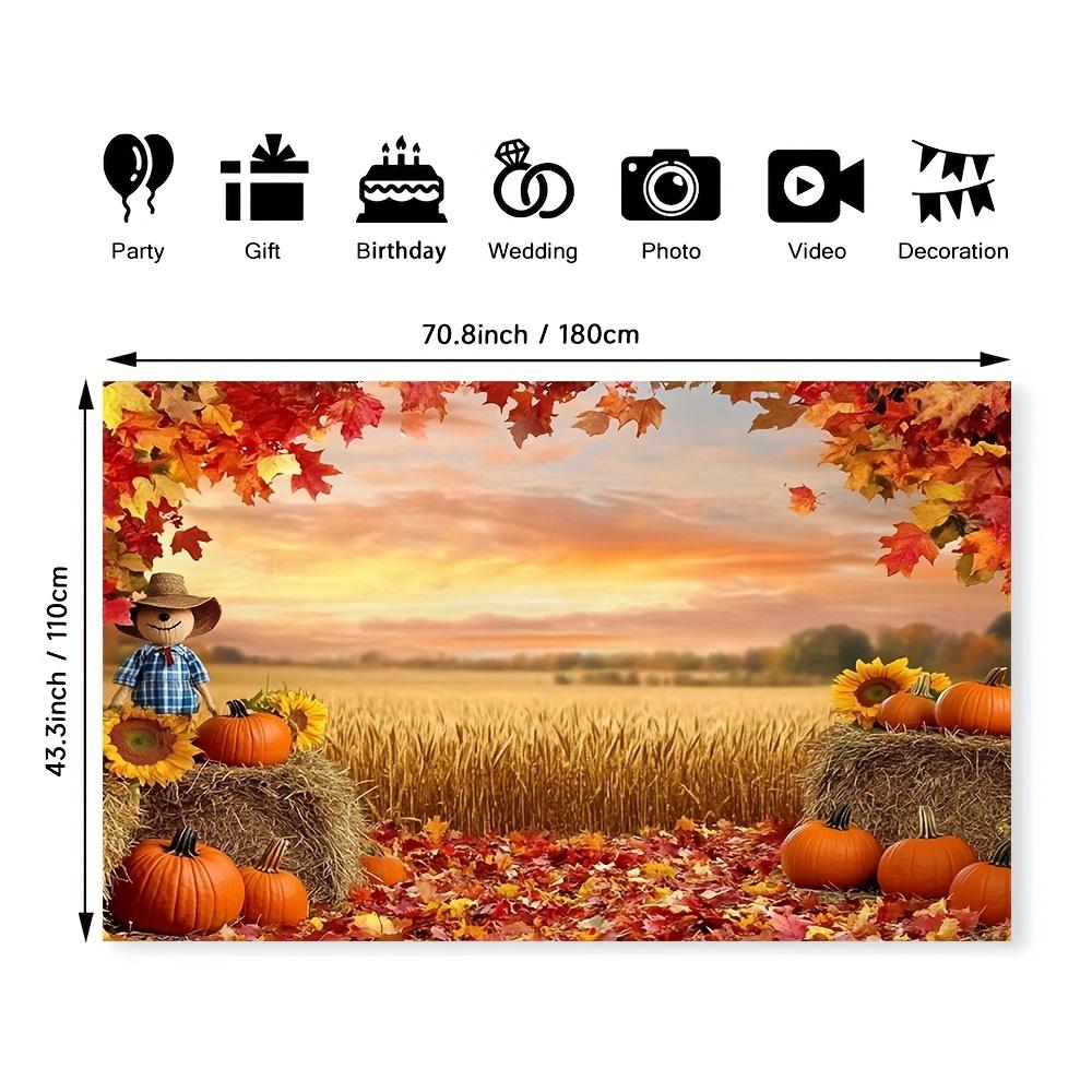 1 Thanksgiving Autumn Harvest Landscape Party Banner - Vibrant Autumn Theme Background Outdoor Decoration